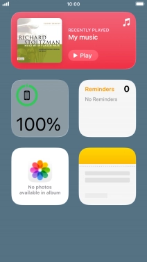 Press and hold the required widget until a pop-up menu is displayed. Press and hold the required widget until a pop-up menu is displayed.