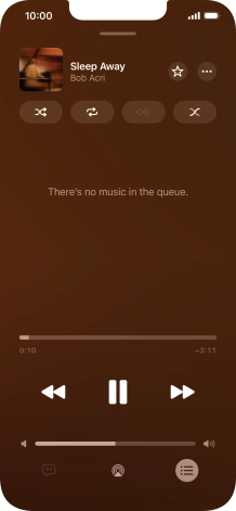 Press the shuffle icon to turn the function on or off. Press the shuffle icon to turn the function on or off.