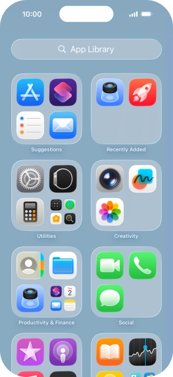 Press the required app. Press the required app.