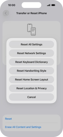 Press Reset All Settings. Press Reset All Settings.