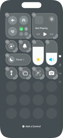 Press Add a Control and follow the instructions on the screen to add the required function to Control Centre. Press Add a Control and follow the instructions on the screen to add the required function to Control Centre.