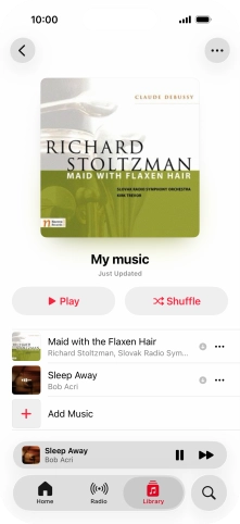 Press the song title. Press the song title.