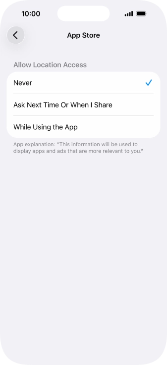 Press the required setting to turn the function on or off. Press the required setting to turn the function on or off.