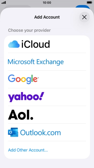 Press Microsoft Exchange. Press Microsoft Exchange.