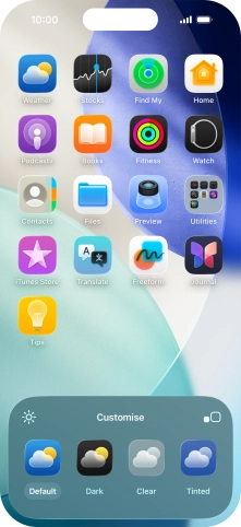 Press the required setting to select the size of app icons on the home screen. Press the required setting to select the size of app icons on the home screen.