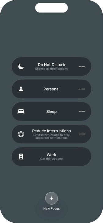 Press the required focus mode to activate or deactivate it immediately. Press the required focus mode to activate or deactivate it immediately.