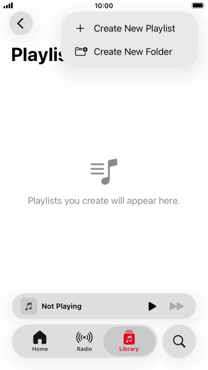Press Create New Playlist. Press Create New Playlist.