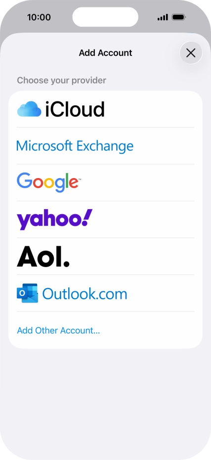 Press Microsoft Exchange. Press Microsoft Exchange.