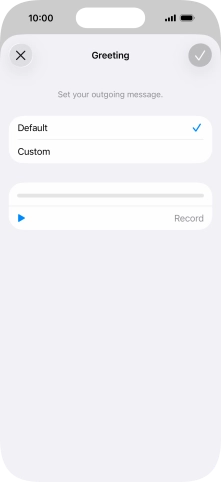 Press Default to select the default greeting. Press Default to select the default greeting.