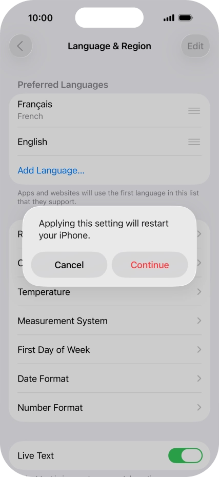 Press Continue. Press Continue.