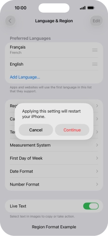 Press Continue. Press Continue.