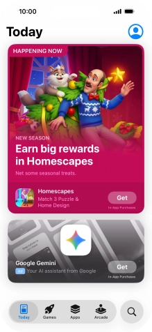 Press the search icon. Press the search icon.