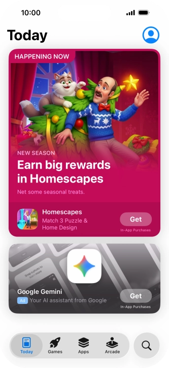 Press the search icon. Press the search icon.