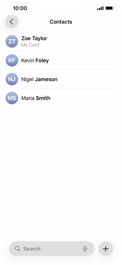 Press the new contact icon. Press the new contact icon.