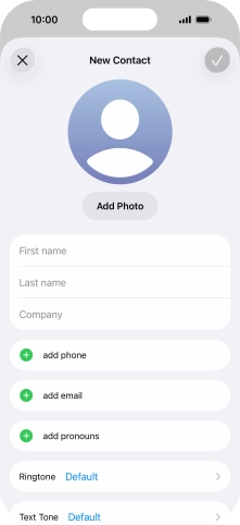 Press First name and key in the first name. Press First name and key in the first name.
