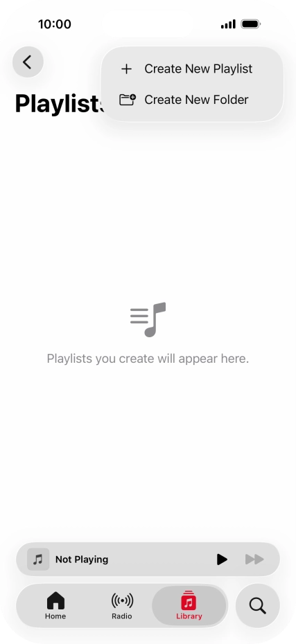 Press Create New Playlist. Press Create New Playlist.