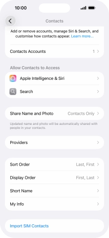 Press Import SIM Contacts. Press Import SIM Contacts.