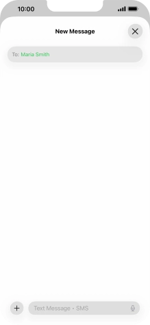 Press the text input field and write the text for your text message. Press the text input field and write the text for your text message.