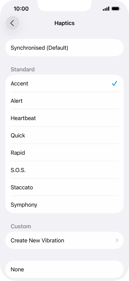 Press the required setting to turn on the function. Press the required setting to turn on the function.