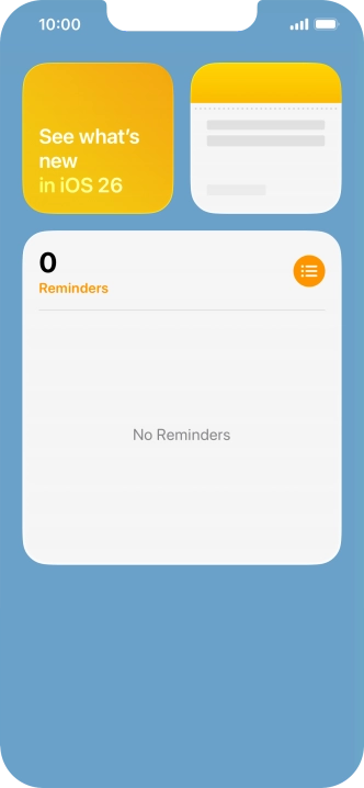 Slide your finger up or down on the screen to see more widgets. Slide your finger up or down on the screen to see more widgets.