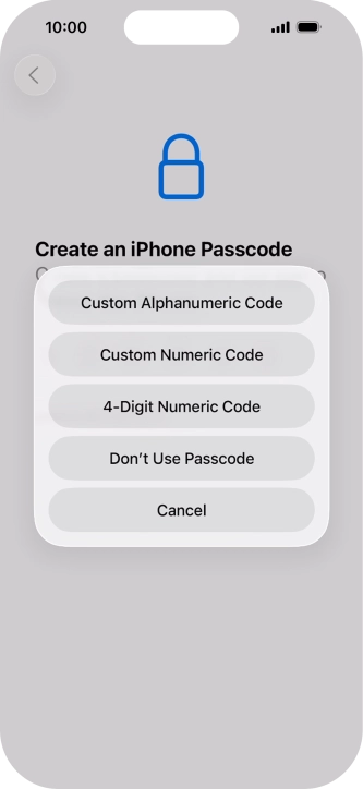 Follow the instructions on the screen to turn on use of phone lock code or press Don't Use Passcode. Follow the instructions on the screen to turn on use of phone lock code or press Don't Use Passcode.