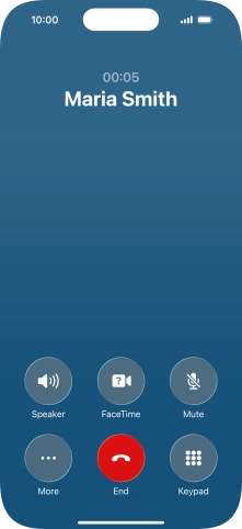Press the end call icon to end the call and return to the home screen. Press the end call icon to end the call and return to the home screen.