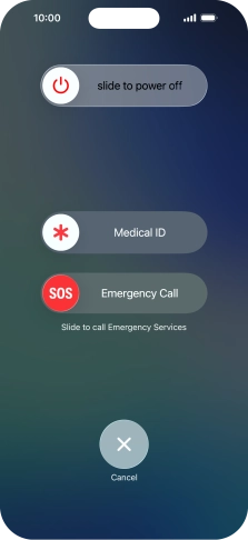Press and drag the power off icon right. Press and drag the power off icon right.