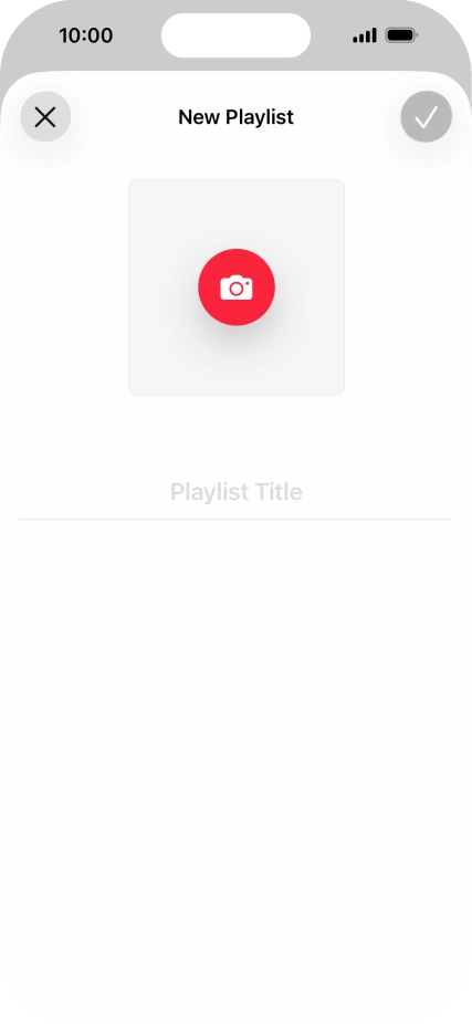Press the text input field and key in a name for the playlist. Press the text input field and key in a name for the playlist.