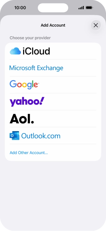Press Microsoft Exchange. Press Microsoft Exchange.