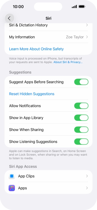 Press the required app. Press the required app.