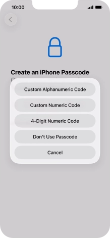 Follow the instructions on the screen to turn on use of phone lock code or press Don't Use Passcode. Follow the instructions on the screen to turn on use of phone lock code or press Don't Use Passcode.