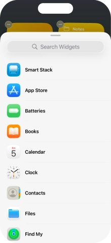 Press the required widget. Press the required widget.