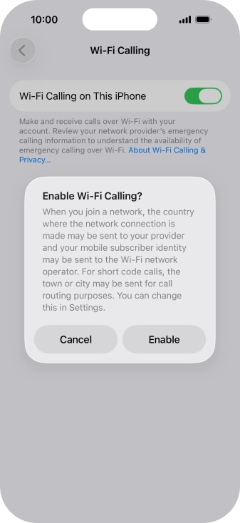 If you turn on the function, press Enable. If you turn on the function, press Enable.