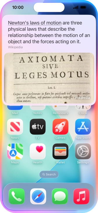 Ask questions or ask Siri to find information on the internet. Ask questions or ask Siri to find information on the internet.