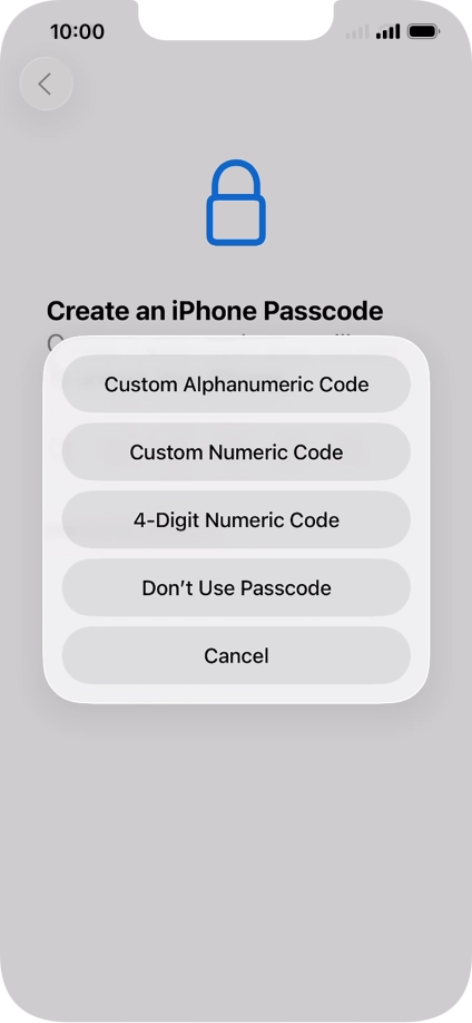 Follow the instructions on the screen to turn on use of phone lock code or press Don't Use Passcode. Follow the instructions on the screen to turn on use of phone lock code or press Don't Use Passcode.