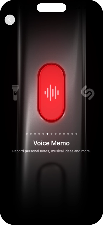 Slide your finger right or left on the screen to select the required function. Slide your finger right or left on the screen to select the required function.