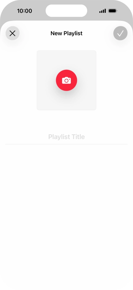 Press the text input field and key in a name for the playlist. Press the text input field and key in a name for the playlist.