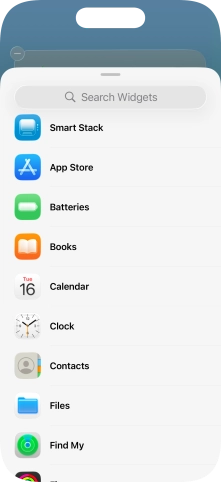 Press the required widget. Press the required widget.
