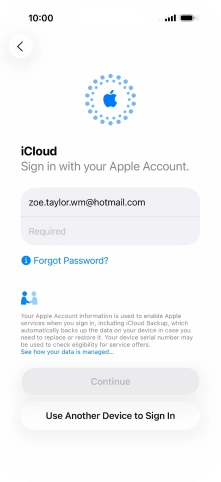 Press Required and key in the password for your Apple Account. Press Required and key in the password for your Apple Account.