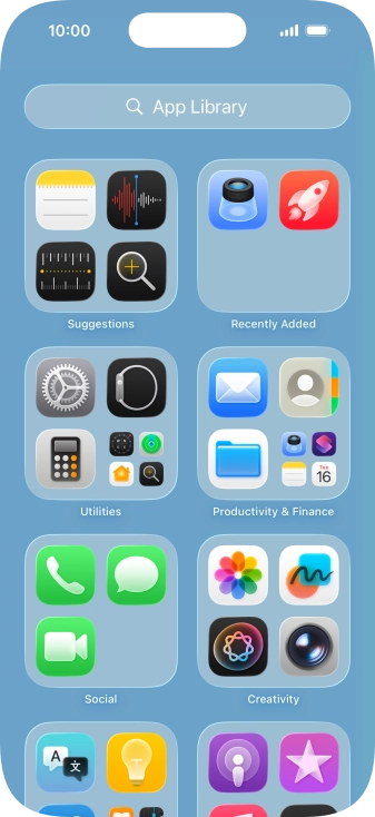 Press the required app. Press the required app.