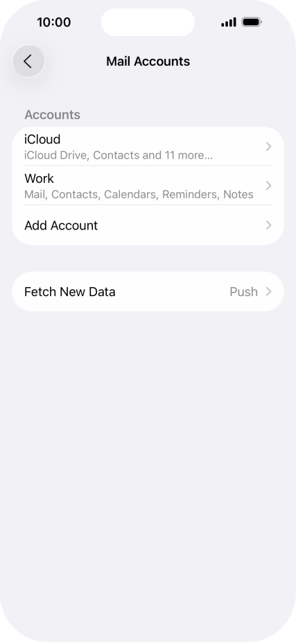 Press the required email account. Press the required email account.