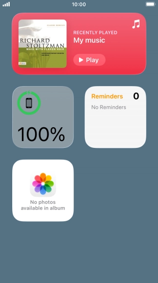 Slide your finger up or down on the screen to see more widgets. Slide your finger up or down on the screen to see more widgets.