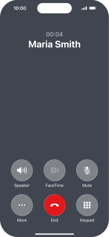 Press the end call icon to end the call and return to the home screen. Press the end call icon to end the call and return to the home screen.