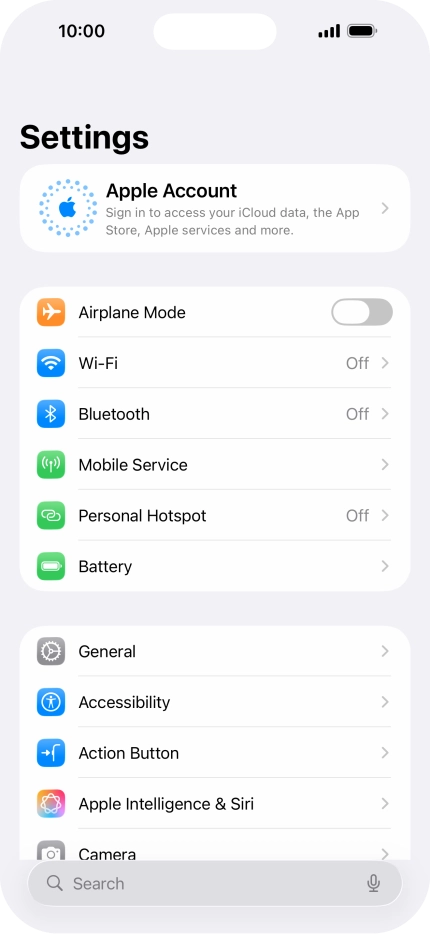 Press Apple Account. Press Apple Account.