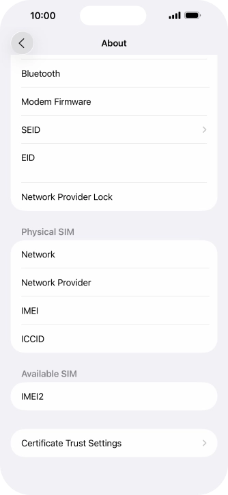 The Network Provider Lock status is displayed next to Network Provider Lock. The Network Provider Lock status is displayed next to Network Provider Lock.