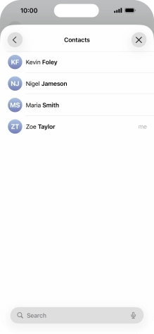 Press the required contact. Press the required contact.