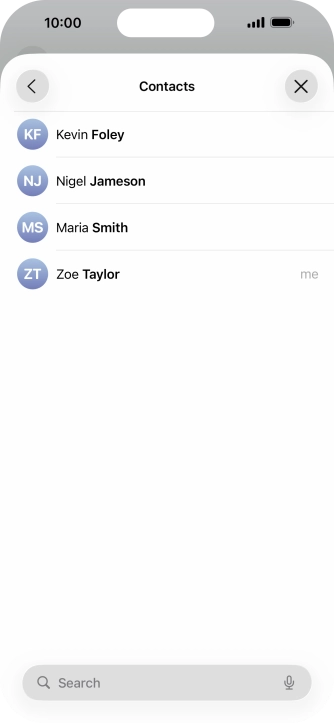 Press the required contact. Press the required contact.