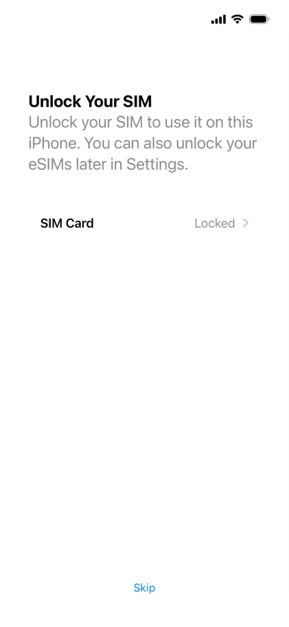 Press SIM Card. Press SIM Card.