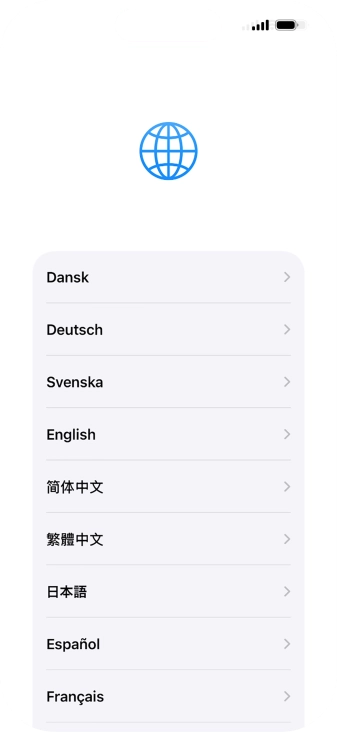 Press the required language. Press the required language.