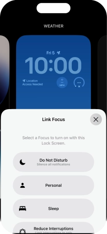 Press the required focus mode. Press the required focus mode.